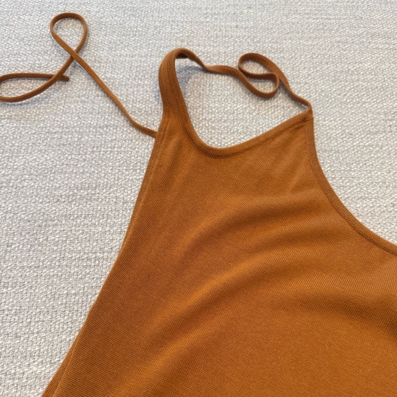 Weekend Stories Midi Slip Dress in Warm Orange Rust size Small - Picture 7 of 11